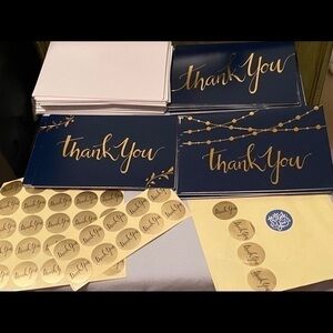 Thank you card set of 15 4x6 cards/stickers/envelopes